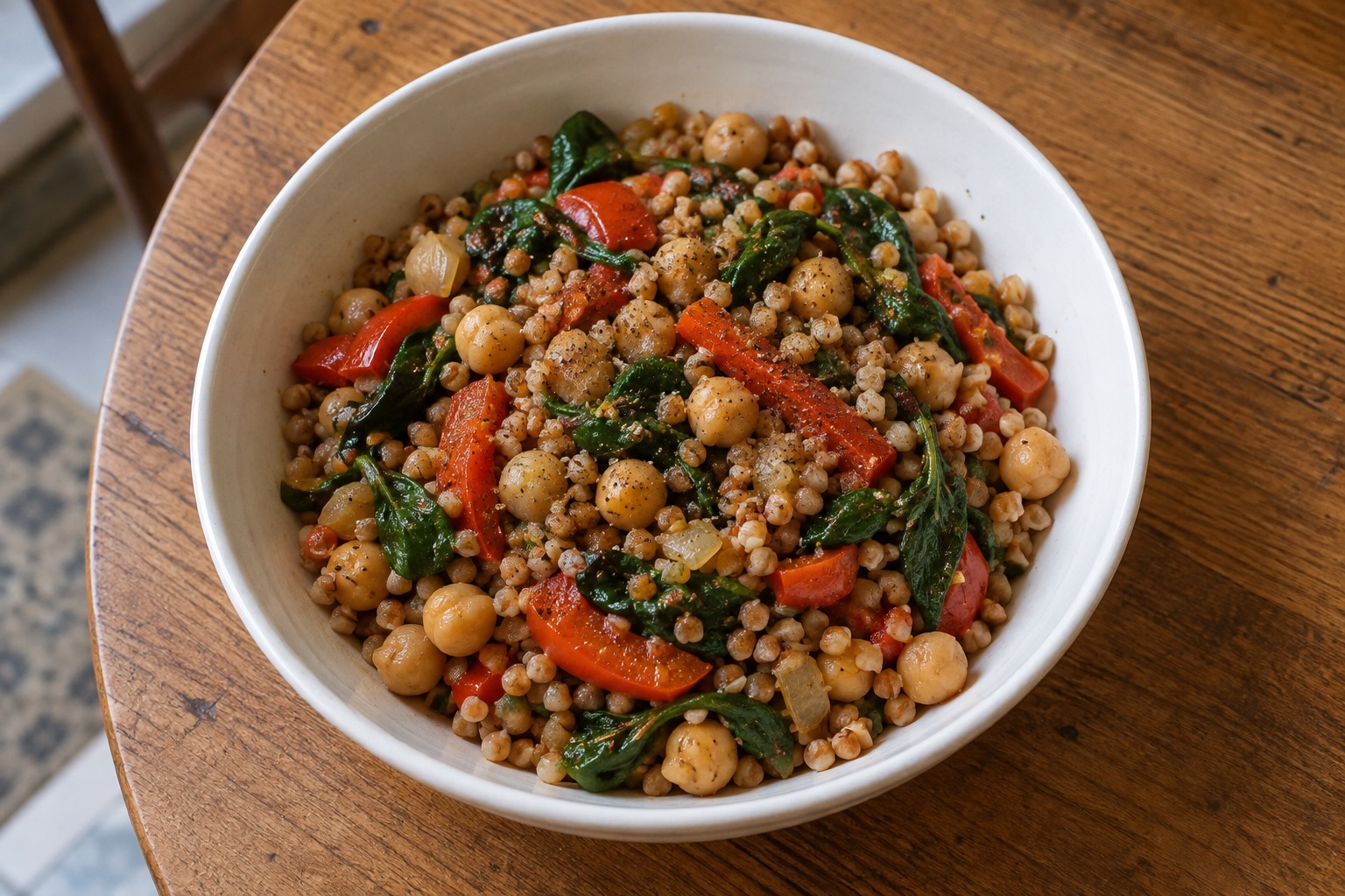 Buckwheat with chickpeas and peppers