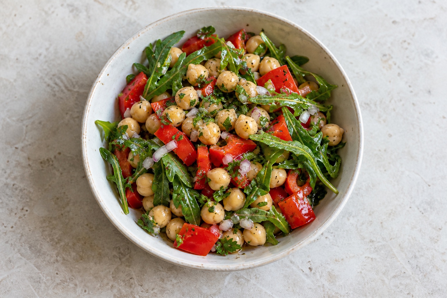 Chickpea and sweet pepper salad