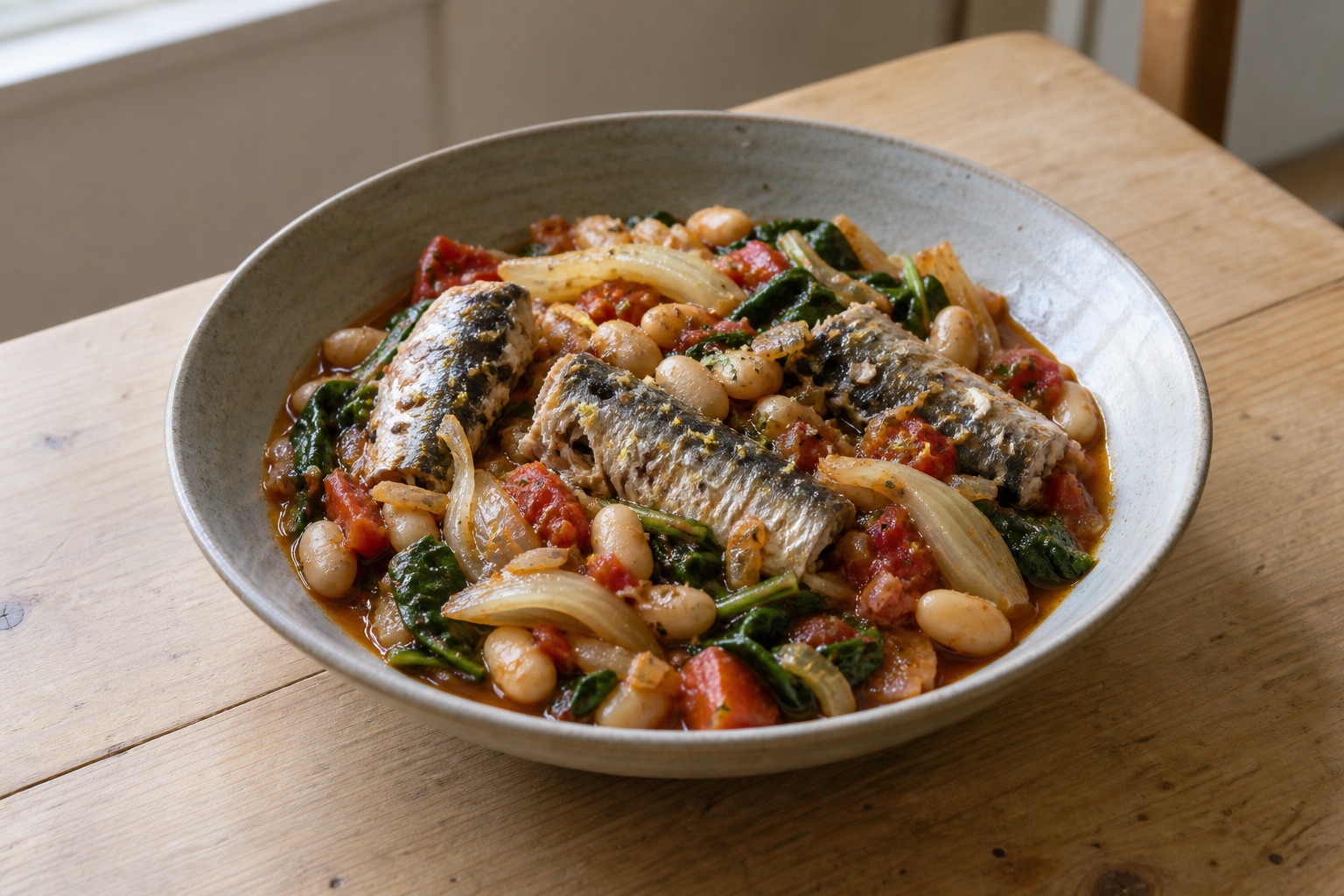 Sardines with white beans and fennel