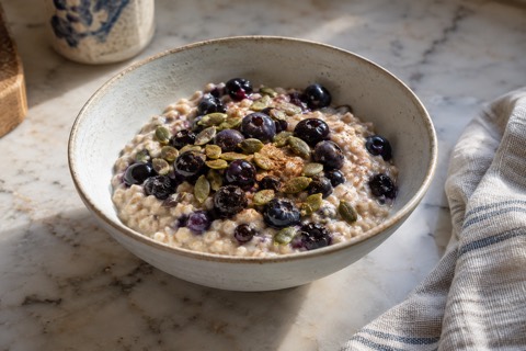 Blueberry and pumpkin-seed oats