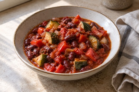 Red bean and pepper stew with smoked paprika